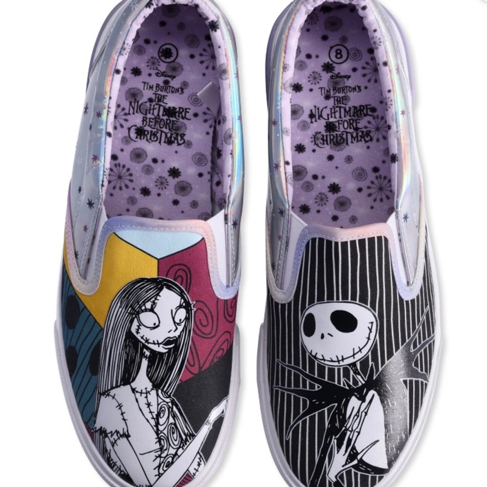 Women’s Disney Nightmare Before Christmas Low Top Slip On Sneakers Shoes Sz 8.5